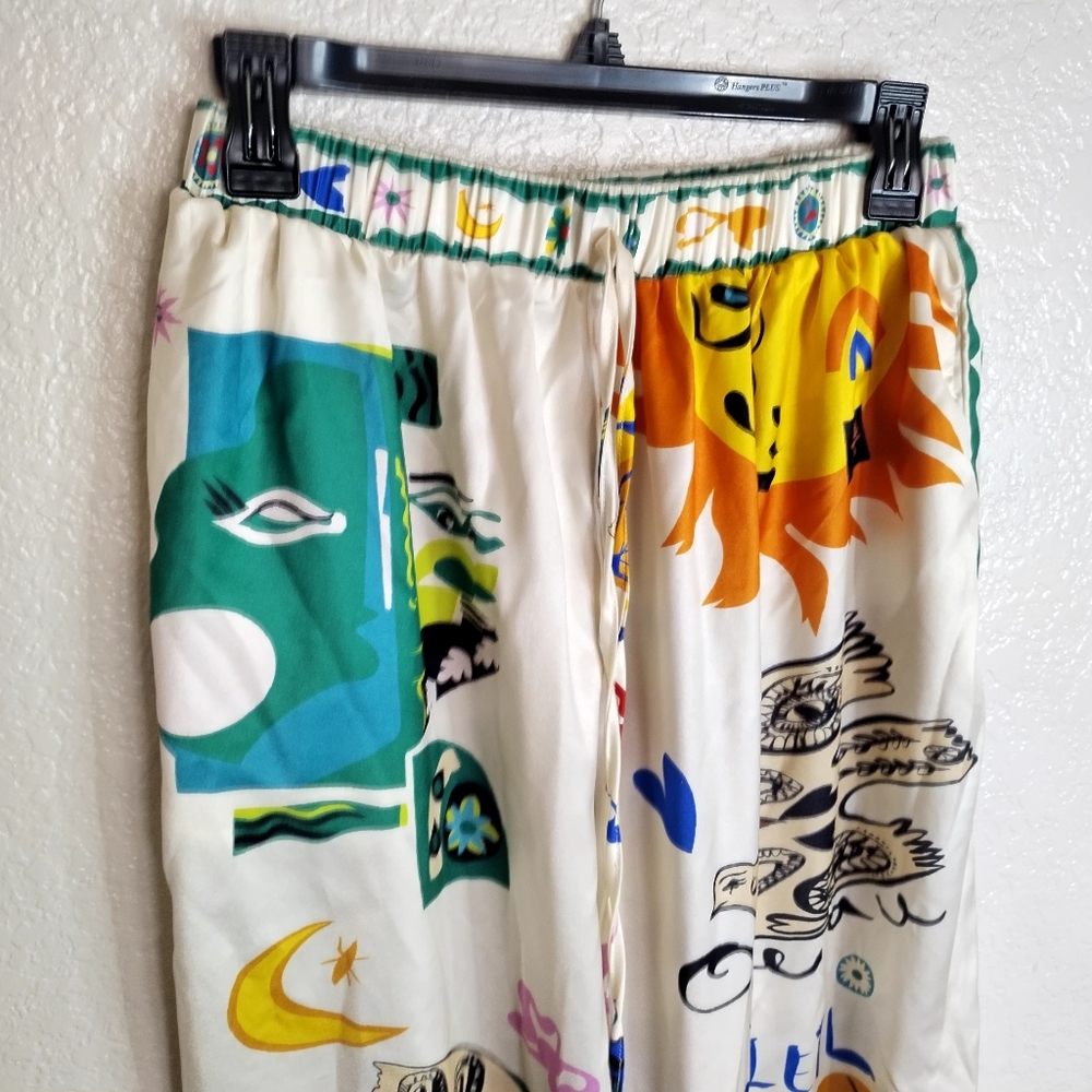 Commense Graphic Print Wide Leg Pants Sz M - Picture 3 of 10